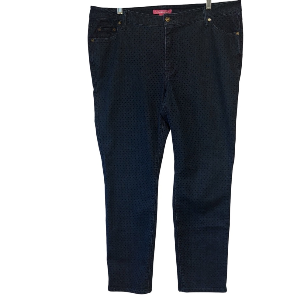 Woman Within Indigo AOP Dotted Jeans 16W EUC